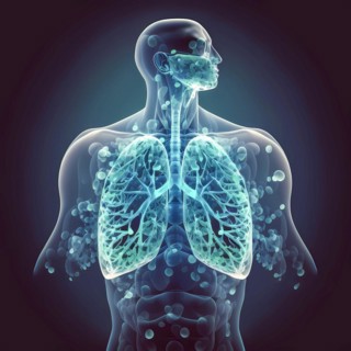 Transparent human with view of lungs