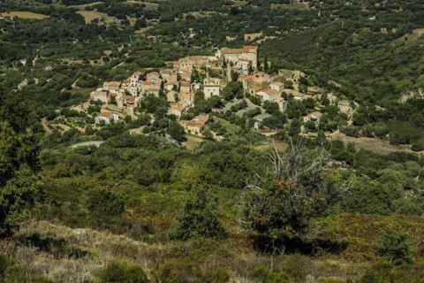 Medieval mountain village on the coast