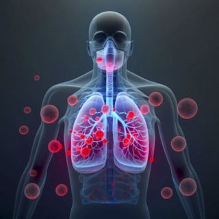 Transparent human with view of lungs
