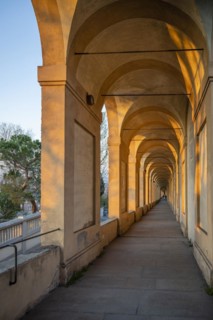 Portico at sunset