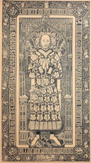 Grave slab of Johannes Lueneborch in St. Catherines Church in Luebeck