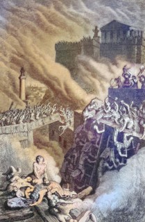 The storming of Byrsa Castle during the capture of Carthage. Byrsa was a fortified citadel above the Phoenician port in ancient Carthage
