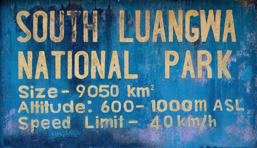 Sign at the entrance of the National Park