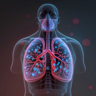 Transparent human with view of lungs