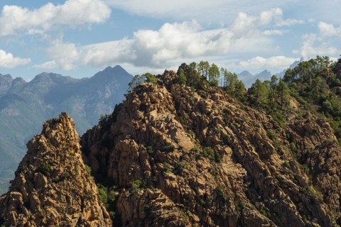 Red granite rocks