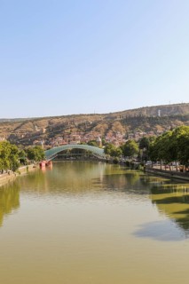 Kura river panorama of Tbilisi in Georgia