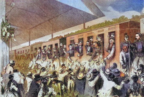 French prisoners of war at the railway station in Munich