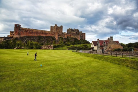 Entrance to Bamburgh with view of Bamburgh Castle