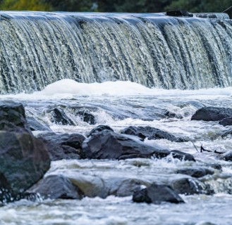 Detail of the Siegburg Weir in the River Sieg