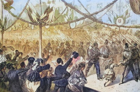 The Combined Battalion during the triumphal entry into Berlin on 16 June 1871