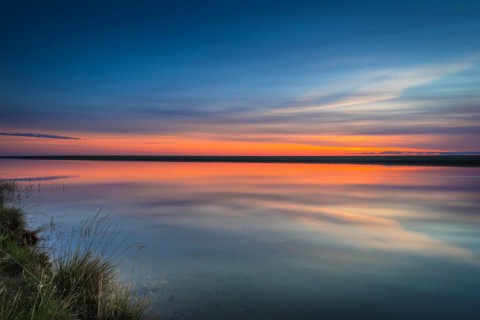 Buir Lake in the morning light. Dornod Province