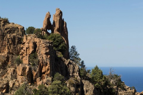 Red granite rocks