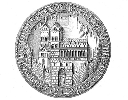 Medieval town seal from the 13th to 15th century