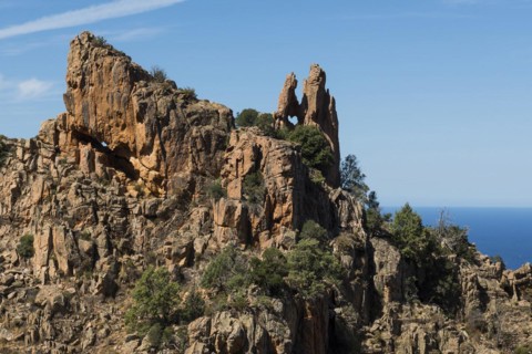 Red granite rocks