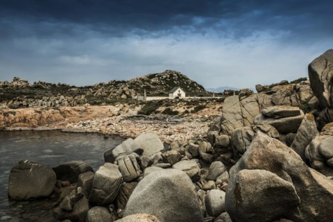 Granite rocks and sea