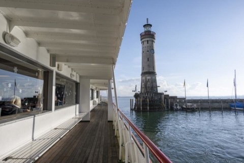 Outside deck of a passenger ship