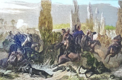 The 3rd Saxon riders regiment in the battle at Buzaney
