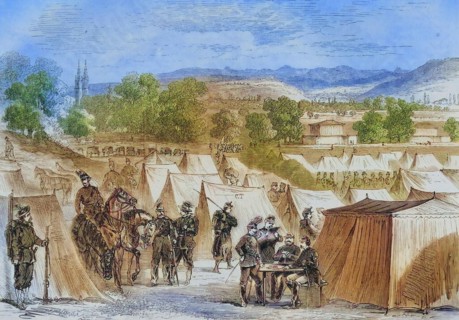 Swiss camp on Bruderholz hill near Basel