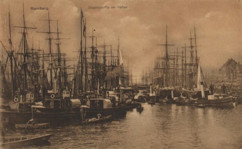 Sailing ships in the harbour