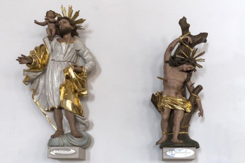 Figure of Saint Christopher and Saint Sebastian