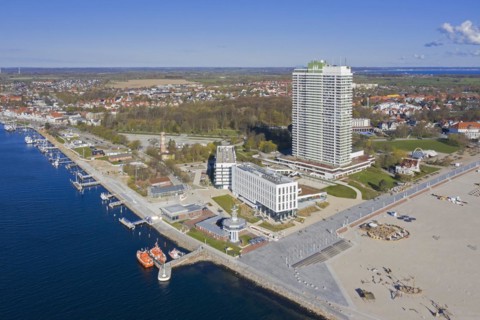 Aerial view over the beach