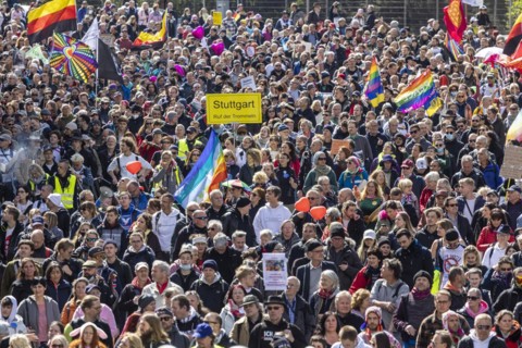 Demonstration by contrarians and other opponents of pandemic restrictions