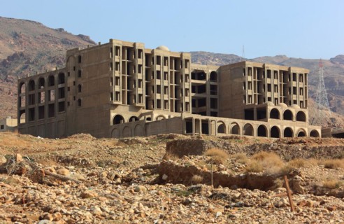 Ruin of a hotel construction site