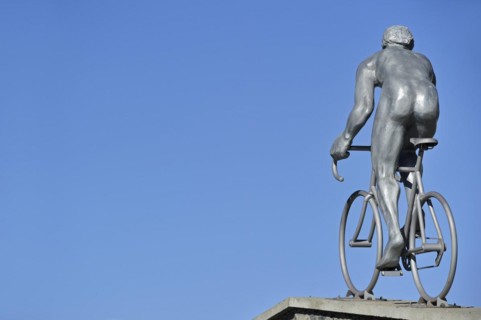 Statue for Tour de France cyclist Octave Lapize at the Col du Tourmalet in the Pyrenees