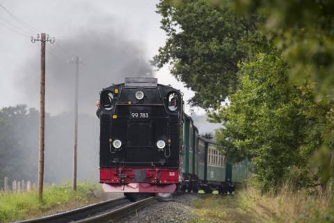 Rasender Roland steam locomotive 99 783 on the Ruegen narrow-gauge railway