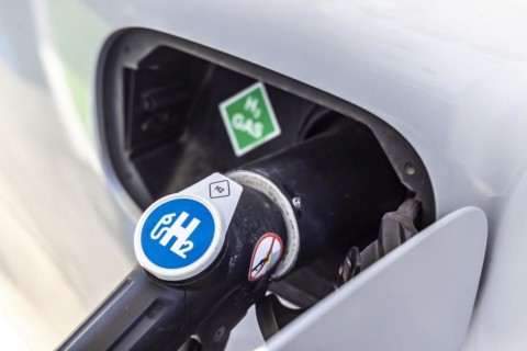 Hydrogen filling station with F-Cell car at the airport