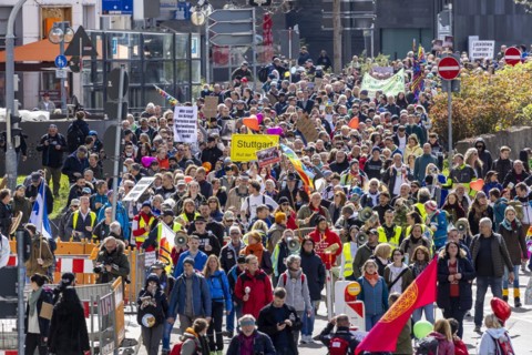 Demonstration by contrarians and other opponents of pandemic restrictions