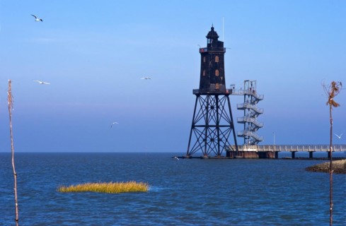 The lighthouse Obereversand in Dorum Neufeld in the district of Cuxhaven