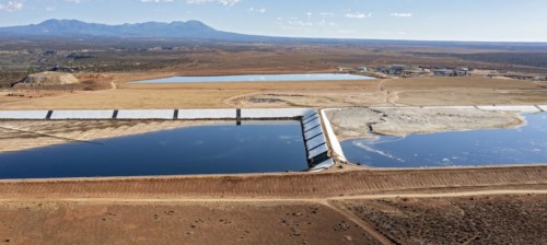 Ponds with radioactive waste at the Energy Fuels Resources White Mesa Mill