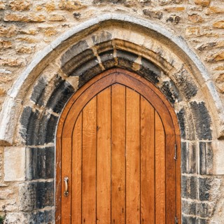 Old door with round arch