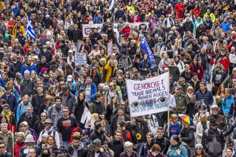 Demonstration by contrarians and other opponents of pandemic restrictions