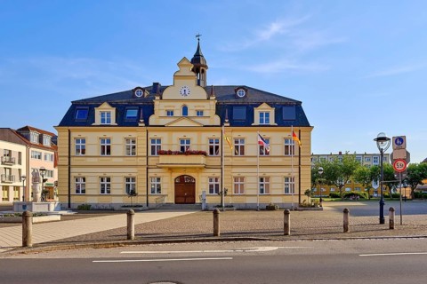 The Demmin town hall on the market square
