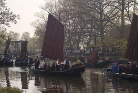Peat barges on the Hamme near Neu Helgoland in Worpswede