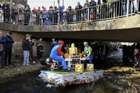 Zuber Mario Brothers on the river Schiltach