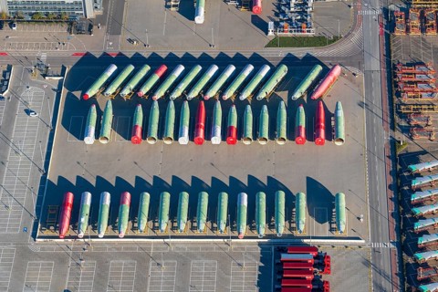 Aerial view Airbus Werke Hamburg Finkenwerder