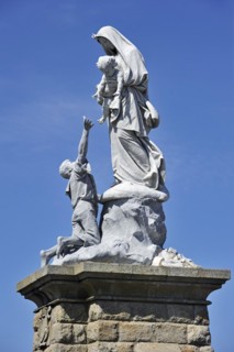 The statue Notre-Dame des naufrages at the Pointe du Raz at Plogoff