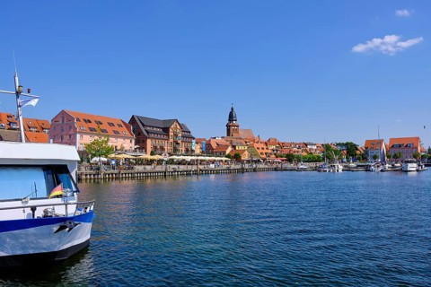Harbour basin and harbour front of Waren an der Mueritz