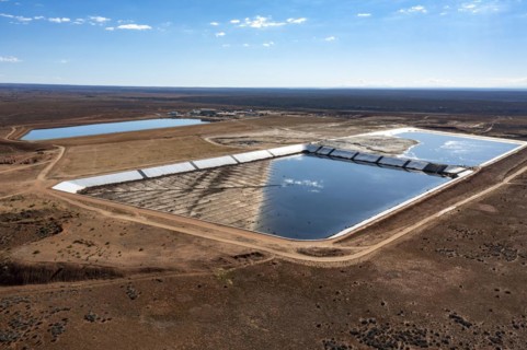 Ponds with radioactive waste at the Energy Fuels Resources White Mesa Mill