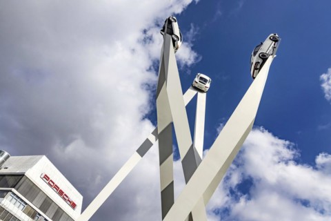 Porscheplatz with Porsche headquarters