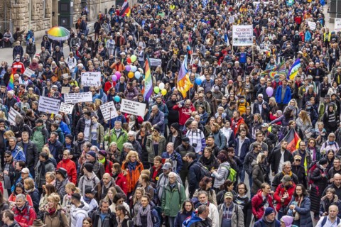 Demonstration by contrarians and other opponents of pandemic restrictions