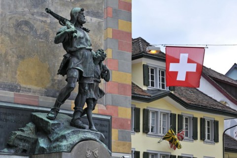 Statue of Swiss medieval folk hero William Tell