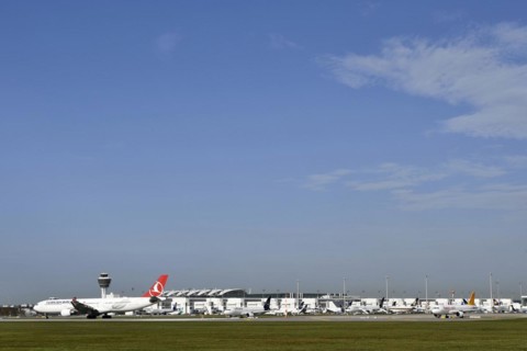 Aircraft taking off Turkish Airlines Airbus A350-900