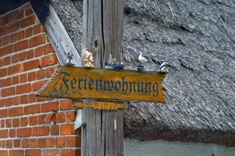 Mecklenburg-Western Pomerania Greifswald Wieck sign Holiday flat Germany Europe