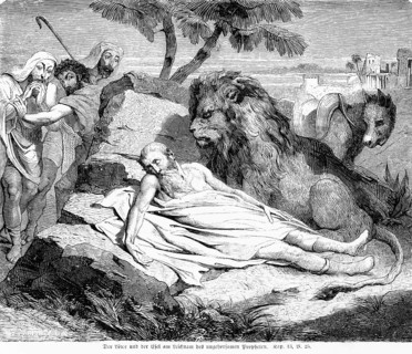 The Lion and the Donkey at the Body of the Disobedient Prophet