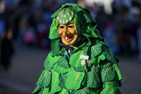 Narrenzunft Krutblaettsche from Kehl-Goldscheuer at the Great Carnival Parade