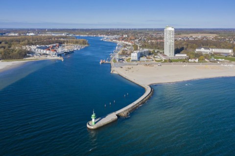 Aerial view over mole